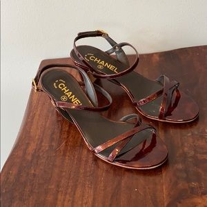 Chanel block heel sandals